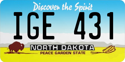 ND license plate IGE431
