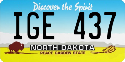 ND license plate IGE437
