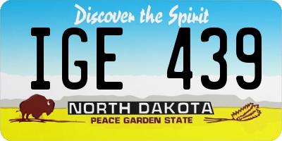 ND license plate IGE439