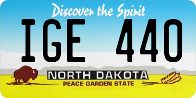 ND license plate IGE440