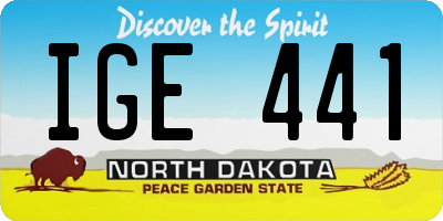 ND license plate IGE441