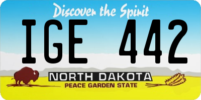 ND license plate IGE442