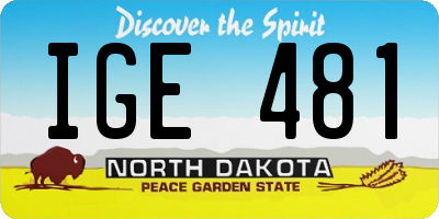 ND license plate IGE481