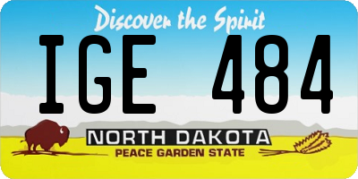 ND license plate IGE484