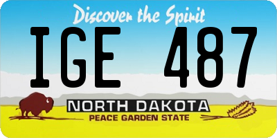 ND license plate IGE487