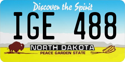 ND license plate IGE488