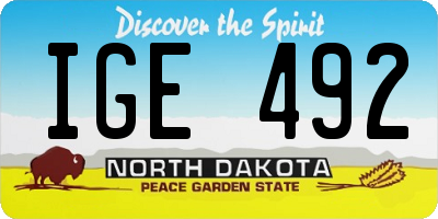 ND license plate IGE492