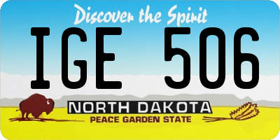 ND license plate IGE506
