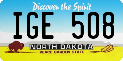 ND license plate IGE508