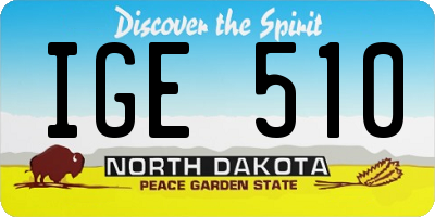 ND license plate IGE510