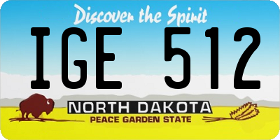 ND license plate IGE512