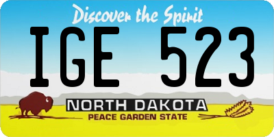 ND license plate IGE523