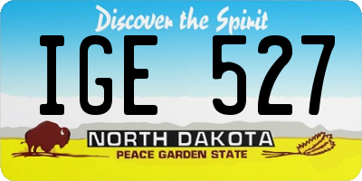 ND license plate IGE527
