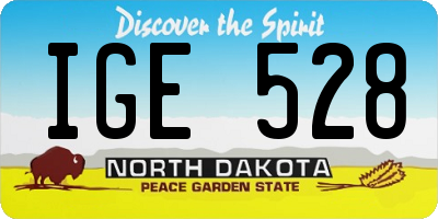 ND license plate IGE528