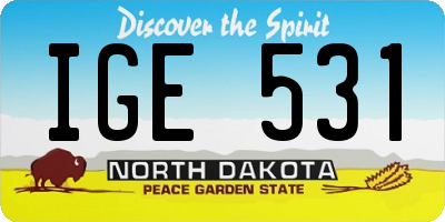 ND license plate IGE531