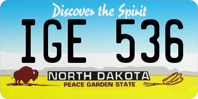 ND license plate IGE536