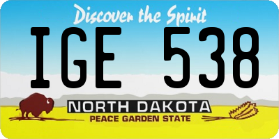 ND license plate IGE538