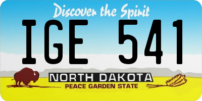 ND license plate IGE541