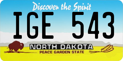 ND license plate IGE543