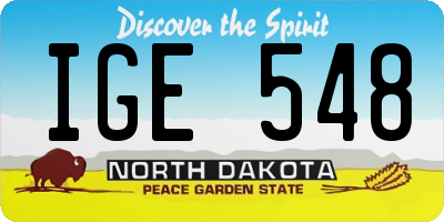 ND license plate IGE548