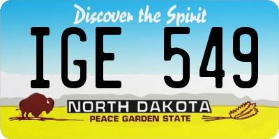 ND license plate IGE549