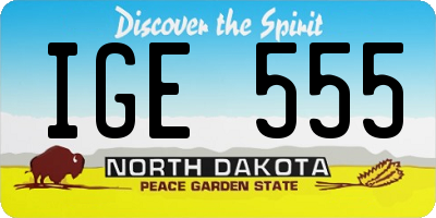 ND license plate IGE555