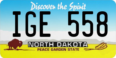 ND license plate IGE558