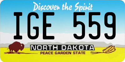 ND license plate IGE559