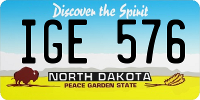 ND license plate IGE576