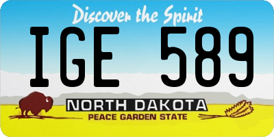 ND license plate IGE589