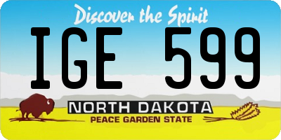 ND license plate IGE599