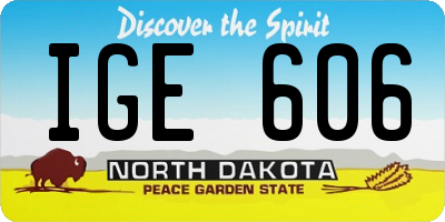 ND license plate IGE606