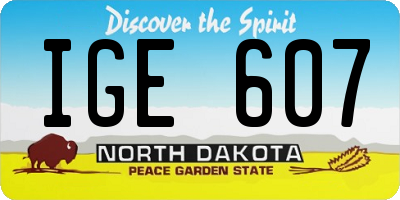 ND license plate IGE607