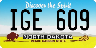 ND license plate IGE609