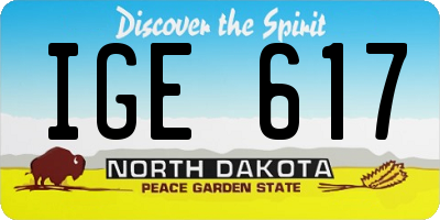 ND license plate IGE617