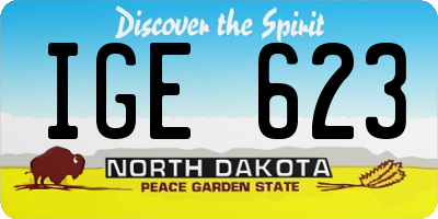 ND license plate IGE623