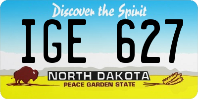 ND license plate IGE627