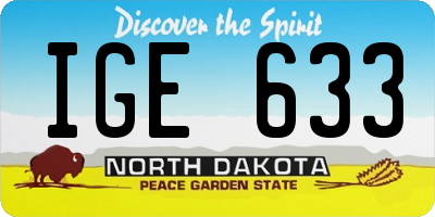 ND license plate IGE633