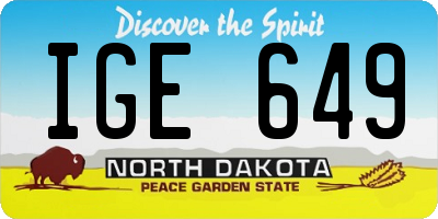 ND license plate IGE649