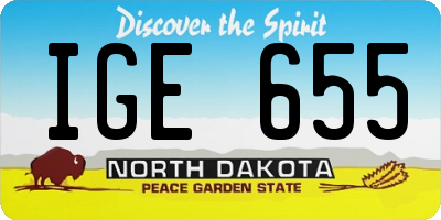 ND license plate IGE655