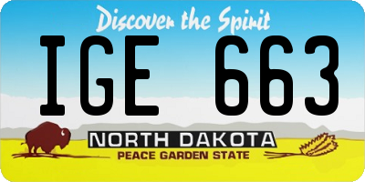 ND license plate IGE663