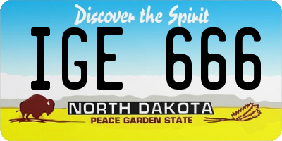 ND license plate IGE666