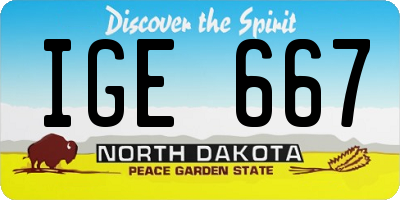 ND license plate IGE667