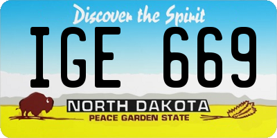 ND license plate IGE669