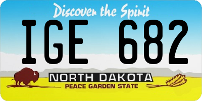 ND license plate IGE682