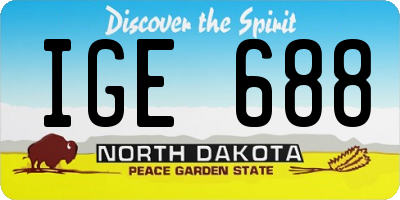 ND license plate IGE688