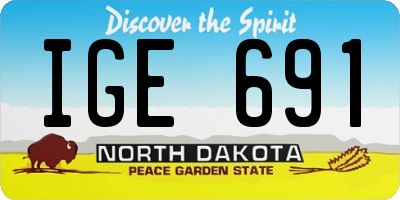 ND license plate IGE691