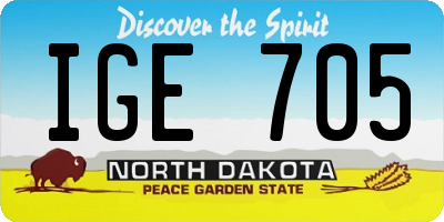 ND license plate IGE705