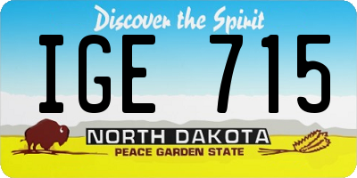 ND license plate IGE715
