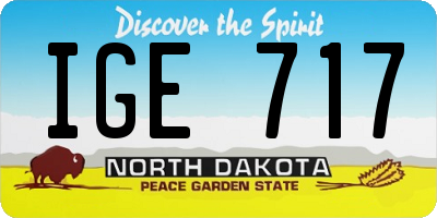 ND license plate IGE717
